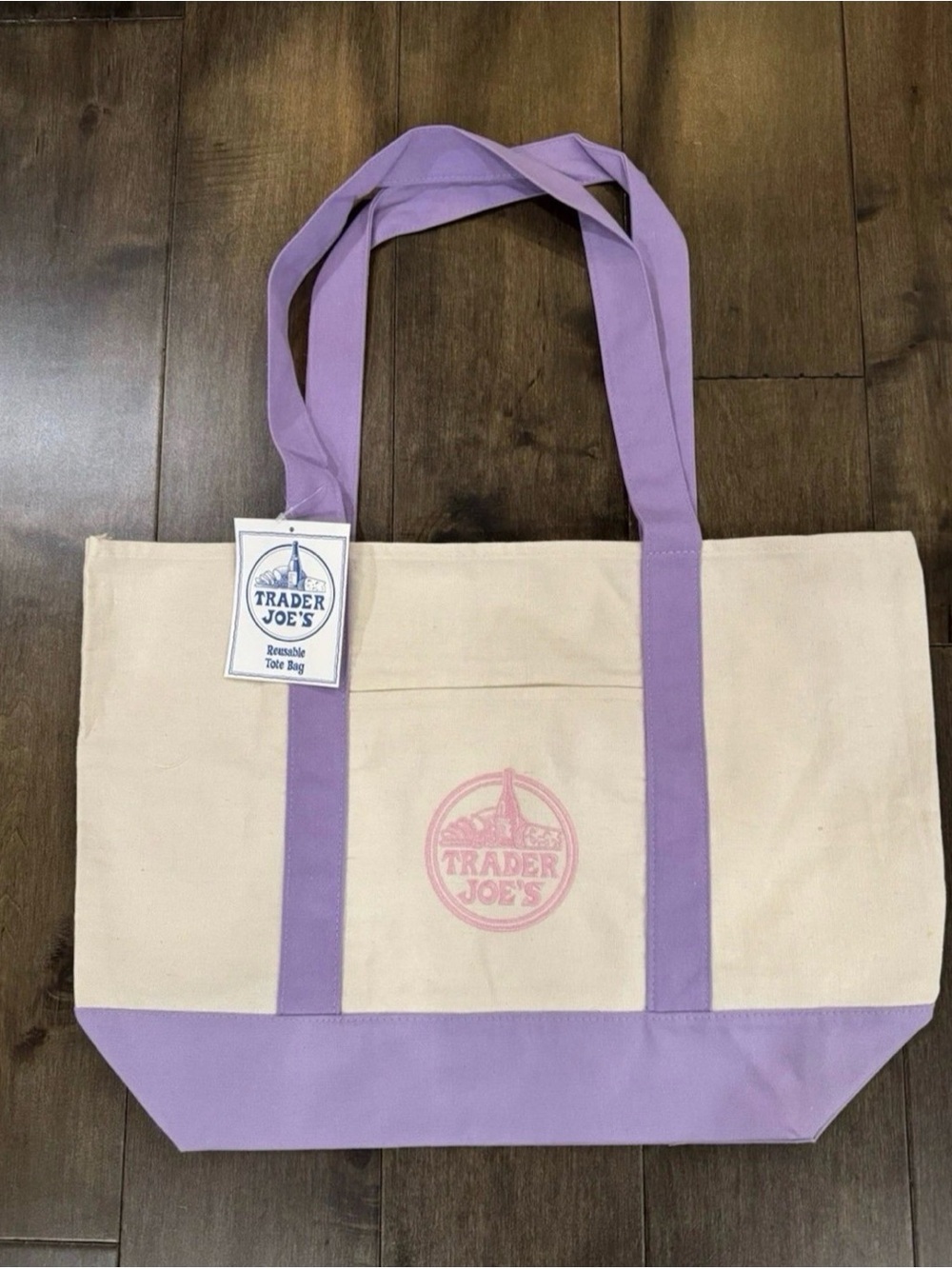 Limited Edition Trader Joe’s Large Lavender Canvas Tote